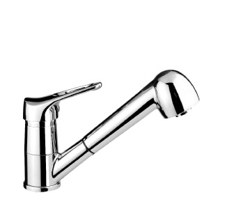 6317 - Single lever sink mixer with double jet removable shower and flexible pipes
