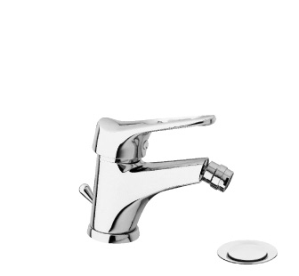 6319 - Single lever bidet mixer with 1”1/4 pop-up waste and flexible pipes