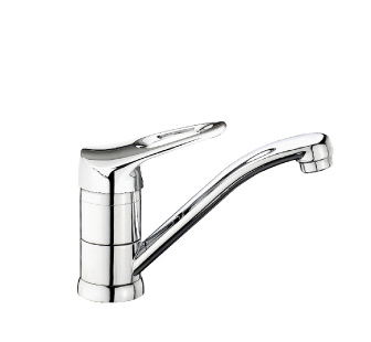 6320 - Single lever basin mixer with rotating spout and flexible pipes