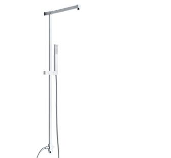 8374 - Brass shower column 23x23 mm, complete with hand shower and flexible hose cm 150