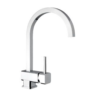 8302 - Single lever sink mixer with high spout and flexible pipes