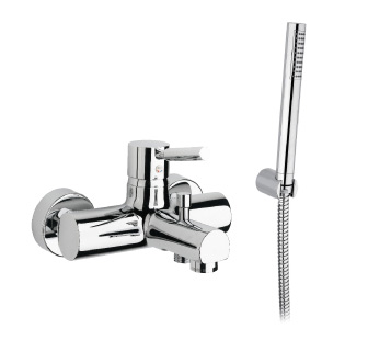 7816 - Single lever bath mixer with flexible hose and adjustable hand shower