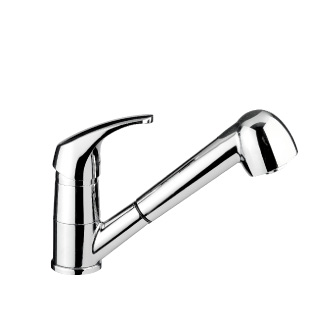 7117 - Single lever sink mixer with double jet removable shower and flexible pipes