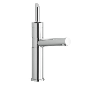 7820J - Single lever basin mixer with rotating spout and flexible pipes