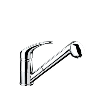 8017 - Single lever sink mixer with double jet removable shower and flexible pipe