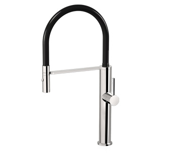9017 - Single lever sink mixer with double jet removable shower and flexible pipes
