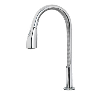 9201 - Electronic sink mixer with double jet removable shower and flexible pipes