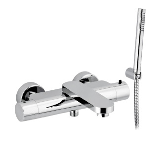 9116 - Single lever bath mixer with flexible hose and adjustable hand shower